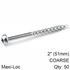 KREG Zinc Pocket Hole Screws 51mm 2.00' #8 Coarse Thread Mx Loc 50ct